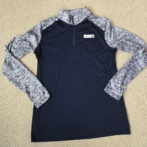 Womens Hershey's Navy and White Lightweight Quarterzip